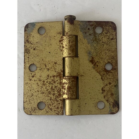 Antique Lawrence USA Brass Door Hinges Stanley Bar Latch Hardware - Picture 10 of 14